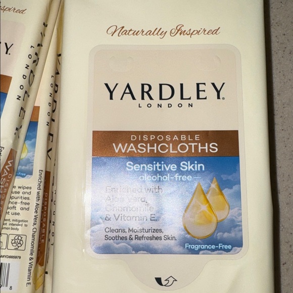 Yardley 72  large Biodegradable Washcloths for Sensitive Skin - Cream - Picture 3 of 5